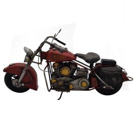 Dekoratif El Yapımı Metal Motosiklet - Kırmızı