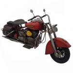 Dekoratif El Yapımı Metal Motosiklet - Kırmızı