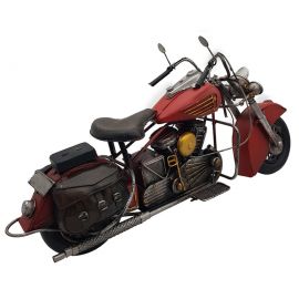 Dekoratif El Yapımı Metal Motosiklet - Kırmızı