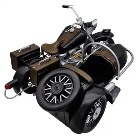 1926 Sidecar Metal Sepetli Dekoratif Motosiklet