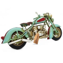 Dekoratif Metal Chopper Motosiklet (Turkuaz)