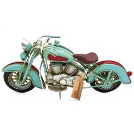 Dekoratif Metal Chopper Motosiklet (Turkuaz)