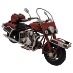 El Yapımı Kırmızı Retro Metal Dekoratif Motosiklet