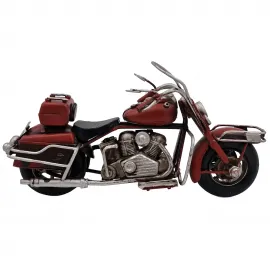 El Yapımı Kırmızı Retro Metal Dekoratif Motosiklet