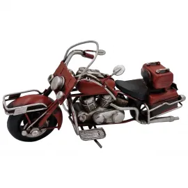 El Yapımı Kırmızı Retro Metal Dekoratif Motosiklet