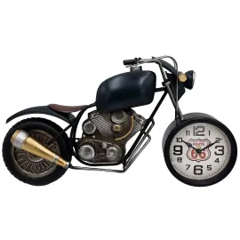 Dekoratif Metal Motosiklet Masa Saati | Ofis ve Ev İçin Masaüstü Aksesuar | Erkeğe Hediye