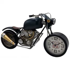 Dekoratif Metal Motosiklet Masa Saati | Ofis ve Ev İçin Masaüstü Aksesuar | Erkeğe Hediye