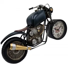 Dekoratif Metal Motosiklet Masa Saati | Ofis ve Ev İçin Masaüstü Aksesuar | Erkeğe Hediye