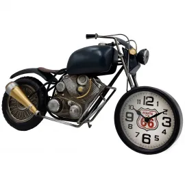 Dekoratif Metal Motosiklet Masa Saati | Ofis ve Ev İçin Masaüstü Aksesuar | Erkeğe Hediye