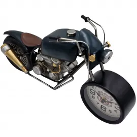 Dekoratif Metal Motosiklet Masa Saati | Ofis ve Ev İçin Masaüstü Aksesuar | Erkeğe Hediye