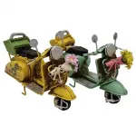 Dekoratif Vintage Vespa Mini Scooter Seti - El Yapımı Metal Maket