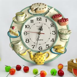 Dekoratif Kabartmalı Mutfak Saati 