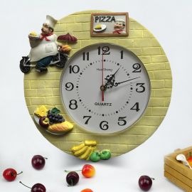 Pizza Model Sarı Renk Mutfak Saati