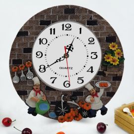 Bal Kabağı Aşçılı Mutfak Duvar Saati