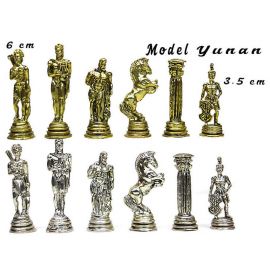 Satranç Takımı Mermer Desenli Zamak Taşlı (Large)