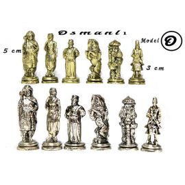 Satranç Takımı Mermer Desenli Zamak Taşlı (Medium)