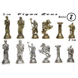 Satranç Takımı Mermer Desenli Zamak Taşlı (Medium)