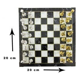 Satranç Takımı Mermer Desenli Zamak Taşlı (Small)
