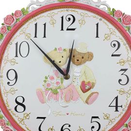 Ayıcıklı Kalpli Sarkaçlı Duvar Saati