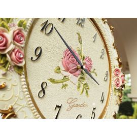 Sarkaçlı Gül Motifli Duvar Saati