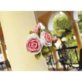 Sarkaçlı Gül Motifli Duvar Saati