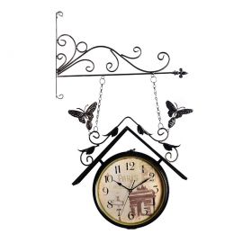 Kelebekli Çift Taraflı Duvar Saati