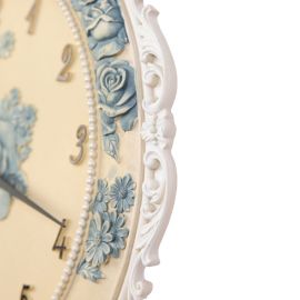 Modern Gül Desenli İncili ve Sarkaçlı Duvar Saati