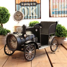 Saatli Metal Antika Araba