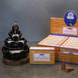 Satya Sandalwood Geri Akışlı Şelale Tütsü - 10 Adet