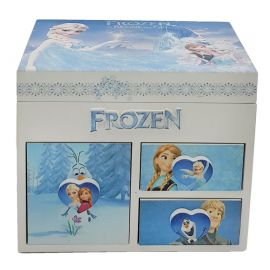 Frozen Temalı Ahşap Müzikli Çekmeceli ve Aynalı Takı Kutusu
