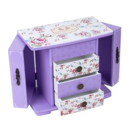 Mor Gül Baskılı Takı Kutusu