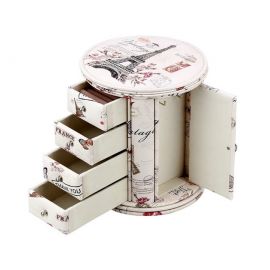 Deri Kaplama Çekmeceli Takı Kutusu