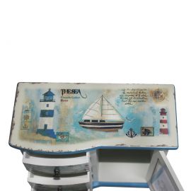 Marin Temalı 4 Çekmeceli Ahşap Takı Kutusu