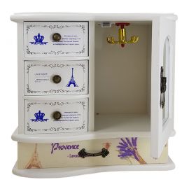 Ahşap Aynalı Askılı ve Çekmeceli Takı Kutusu