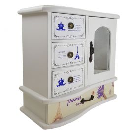 Ahşap Aynalı Askılı ve Çekmeceli Takı Kutusu