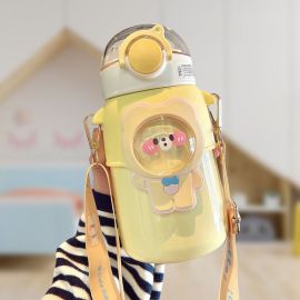 Cute Baby Paslanmaz Çelik Silikonlu 600 ML Askılı Biberon Termos