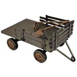 Metal Vintage Dekoratif Traktör ve Römork Maketi - El Yapımı Ev ve Ofis Dekoru