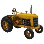 Dekoratif Metal Traktör, El Yapımı Eskitme Sarı Traktör Maketi, Nostaljik Obje ve Tarım Hediyesi