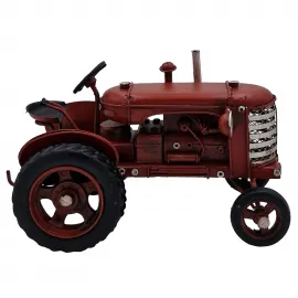 Vintage Metal Kırmızı Dekoratif Traktör Biblo - Dolap Raf Masa Süsü