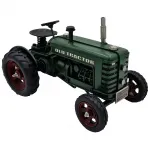 Vintage Yeşil Metal Traktör Modeli El Yapımı Dekoratif Biblo