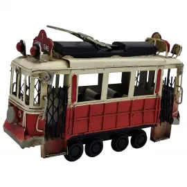 El Yapımı Metal Nostaljik İstanbul Taksim Tramvay - Dekoratif Hediyelik Eşya