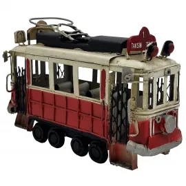 El Yapımı Metal Nostaljik İstanbul Taksim Tramvay - Dekoratif Hediyelik Eşya