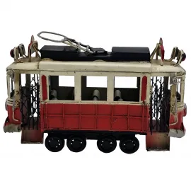 El Yapımı Metal Nostaljik İstanbul Taksim Tramvay - Dekoratif Hediyelik Eşya