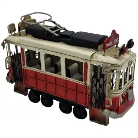 El Yapımı Metal Nostaljik İstanbul Taksim Tramvay - Dekoratif Hediyelik Eşya