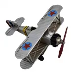 Dekoratif Çift Kanatlı Metal Uçak Biblo