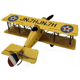 Curtiss JN-7H "Jenny" El Yapımı Dekoratif Uçak Modeli – Vintage Biplane Tasarımı
