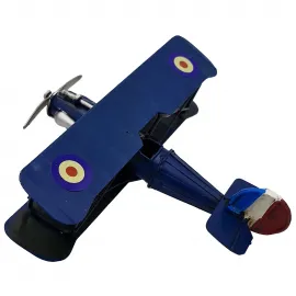 Dekoratif El Yapımı Metal Uçak Modeli - Mavi