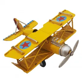Dekoratif Nostaljik Çift Kanatlı Metal Uçak Modeli