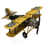 Dekoratif Uçak Nostaljik Metal Çift Kanatlı Savaş Uçağı Biblo