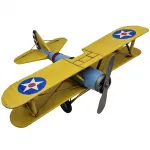 Büyük Boy Retro El Yapımı Metal Dekoratif Uçak Maketi